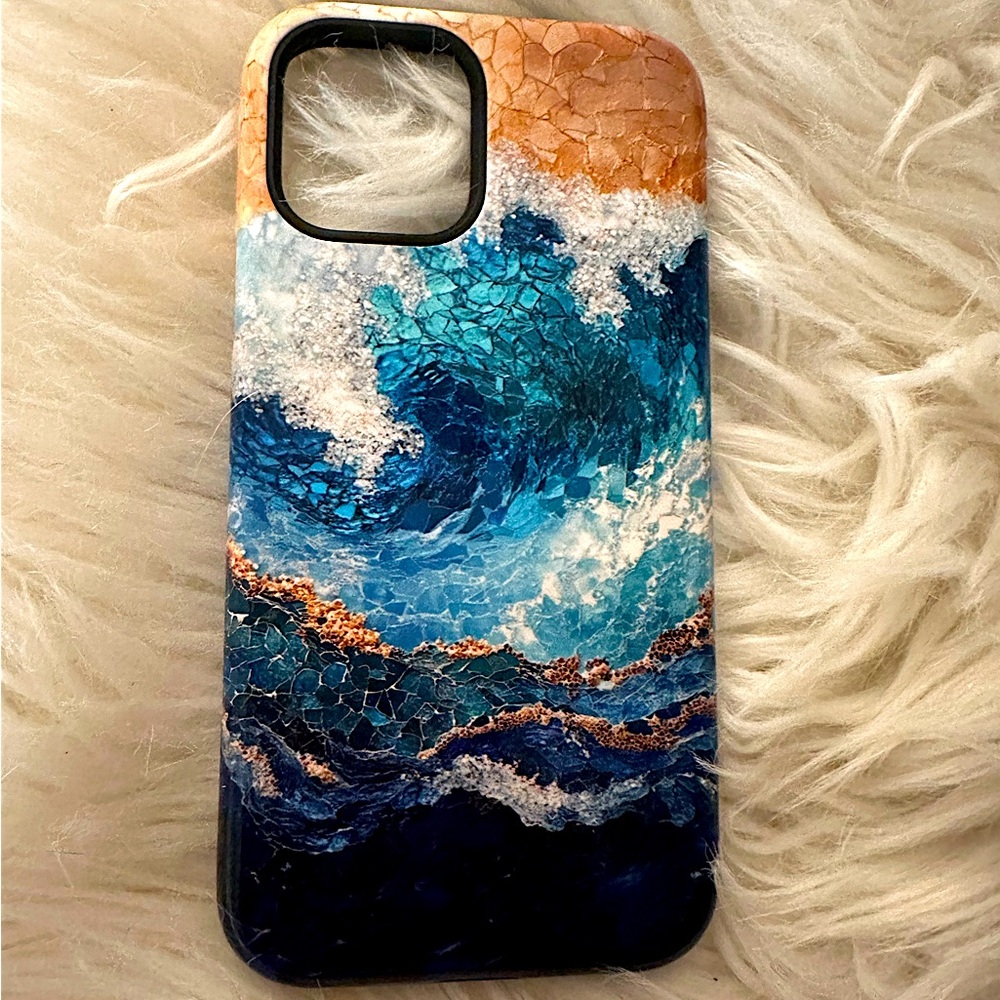 BEAUTIFUL Mosaic Beach Ocean Sea iPhone 12 Pro Phone Case - NEW 🌊